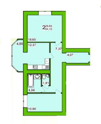 2-комнатная 64.1 м² в ЖК Прованс от 13 000 грн/м², Хмельницкий