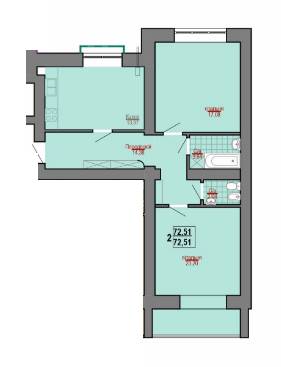 2-кімнатна 72.51 м² в ЖК Веселка річкова від забудовника, Івано-Франківськ
