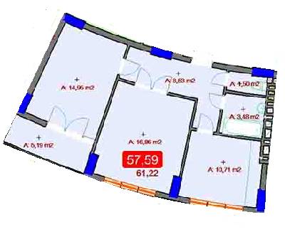 2-комнатная 61.22 м² в ЖК River Park от застройщика, Ивано-Франковск