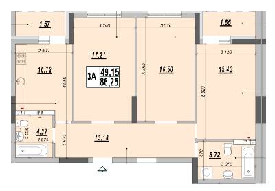 3-комнатная 86.25 м² в ЖК Рідне місто от 15 310 грн/м², Киев