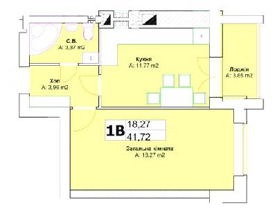 1-кімнатна 41.27 м² в ЖК Северинівський від забудовника, м. Ірпінь