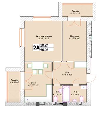 2-кімнатна 65.05 м² в ЖК Северинівський від забудовника, м. Ірпінь