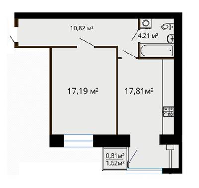 1-комнатная 50.84 м² в ЖК Семейный комфорт от 8 790 грн/м², Винница