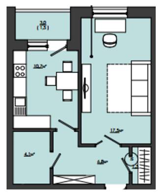 1-комнатная 42.1 м² в ЖК Сонячний край от 19 750 грн/м², с. Зымна Вода