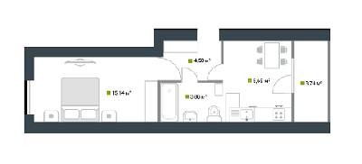 1-кімнатна 35.14 м² в ЖК Idilika від 21 850 грн/м², м. Буча