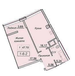 1-комнатная 47.4 м² в ЖК Сорок третья жемчужина от застройщика, Одесса