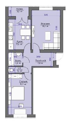 2-комнатная 61.8 м² в ЖК Софиевский пассаж от застройщика, с. Софиевская Борщаговка