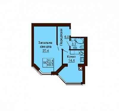 1-комнатная 49.5 м² в ЖК София Сити от 25 000 грн/м², с. Софиевская Борщаговка