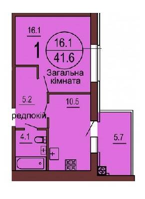 1-комнатная 41.6 м² в ЖК София Клубный от 13 500 грн/м², с. Софиевская Борщаговка
