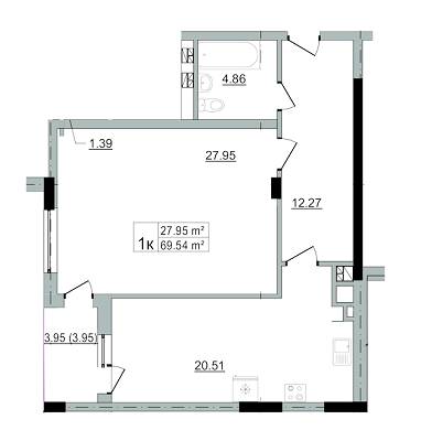 1-кімнатна 69.54 м² в ЖК Старе Місто від забудовника, Львів