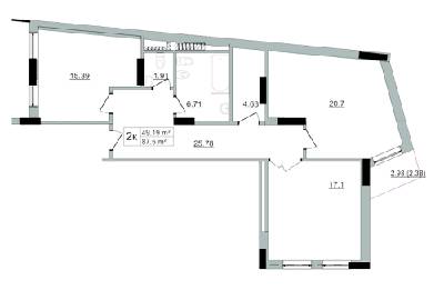 2-кімнатна 87.5 м² в ЖК Старе Місто від забудовника, Львів