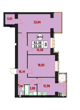 3-комнатная 93 м² в ЖК на Староконстантиновском шоссе, 20/6 от застройщика, Хмельницкий