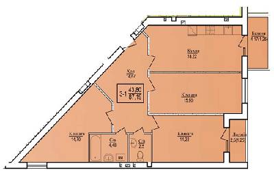 3-кімнатна 87.19 м² в ЖК Будинок №20 від 9 390 грн/м², м. Васильків