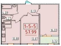 2-комнатная 57.99 м² в ЖК Тридцать четвертая жемчужина от 16 590 грн/м², Одесса