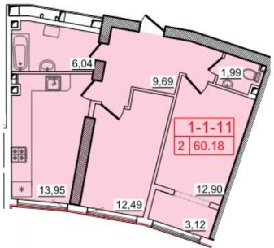 2-кімнатна 60.18 м² в ЖК Тридцять шоста перлина від 23 490 грн/м², Одеса
