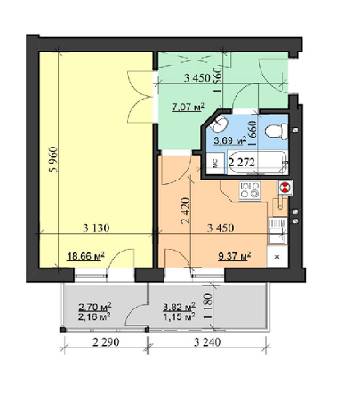 1-комнатная 41.18 м² в ЖК Затишний от застройщика, Львов