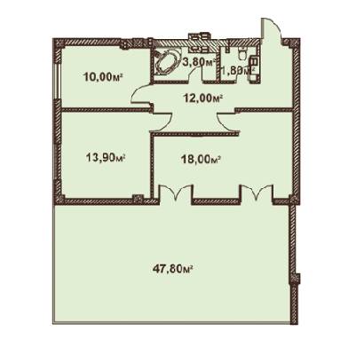 2-комнатная 73.84 м² в ЖК Феличита от 36 500 грн/м², Харьков