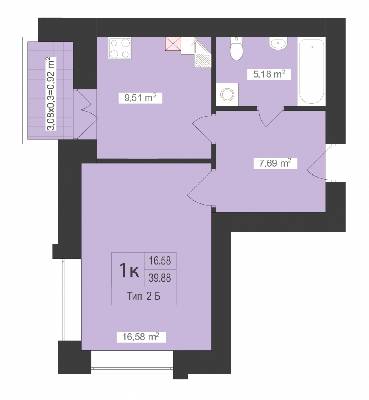 1-комнатная 39.88 м² в ЖК Центральный от 19 930 грн/м², г. Буча