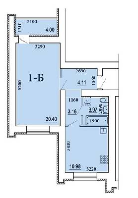 1-кімнатна 46.62 м² в ЖК Чабани від 15 000 грн/м², смт Чабани