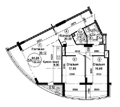 3-кімнатна 102.32 м² в ЖК Чкаловський від 20 500 грн/м², Дніпро