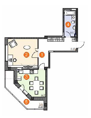 1-кімнатна 60.75 м² в ЖК Шоколад від забудовника, м. Бровари