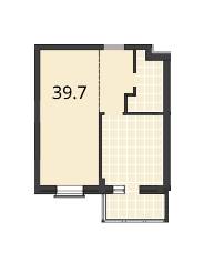 1-комнатная 39.7 м² в ЖК Шоколад от застройщика, Львов