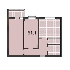 1-комнатная 61.1 м² в ЖК Шоколад от застройщика, Львов