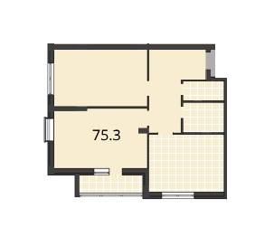 2-комнатная 75.3 м² в ЖК Шоколад от застройщика, Львов