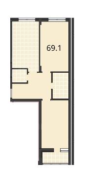 2-комнатная 69.1 м² в ЖК Шоколад от застройщика, Львов