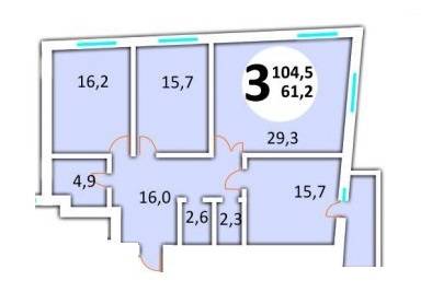 3-кімнатна 104.5 м² в ЖК Еко-дім на Червоної Калини від забудовника, Львів