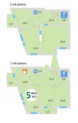 5+ комнат 160 м² в ЖК Эко-дом на Мечникова 2 от застройщика, Львов