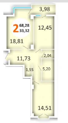 2-кімнатна 68.28 м² в ЖК Еко-дім на вул. Орна від забудовника, Львів