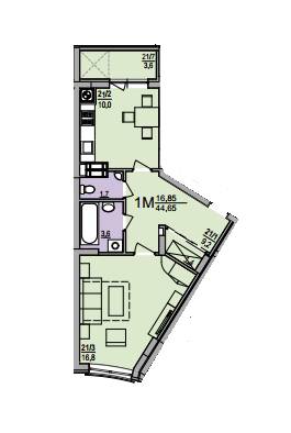 1-кімнатна 44.65 м² в ЖК Ювелірний від забудовника, Львів
