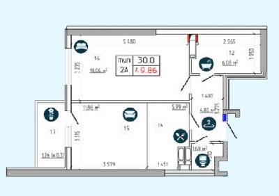 2-комнатная 49.86 м² в ЖК Южный квартал от 11 110 грн/м², Киев