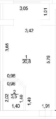 1-кімнатна 20.8 м² в ЖК Ярославський від 17 590 грн/м², Харків
