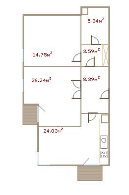 2-кімнатна 82.1 м² в ЖК Ясна Поляна від 52 560 грн/м², Одеса
