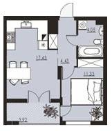 1-комнатная 39.21 м² в ЖК Avalon от застройщика, Львов
