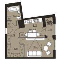 1-комнатная 39.59 м² в ЖК Avalon от 18 000 грн/м², Львов