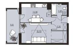 1-комнатная 43.31 м² в ЖК Avalon от 18 000 грн/м², Львов