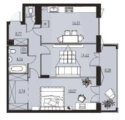 2-комнатная 71.74 м² в ЖК Avalon от 17 500 грн/м², Львов