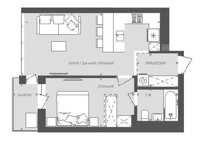 1-комнатная 46.7 м² в ЖК Avalon Light от застройщика, Львов