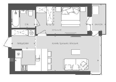 1-комнатная 48.68 м² в ЖК Avalon Light от застройщика, Львов