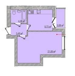 1-кімнатна 40.71 м² в ЖК Berlin House від 25 050 грн/м², Харків