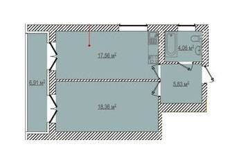 1-кімнатна 49.26 м² в ЖК Berlin House від 25 050 грн/м², Харків