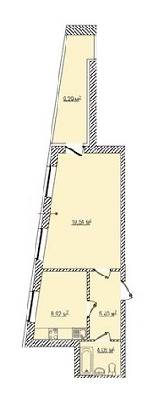 1-кімнатна 42.56 м² в ЖК Berlin House від 25 050 грн/м², Харків