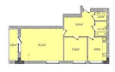 2-кімнатна 74.22 м² в ЖК Berlin House від забудовника, Харків