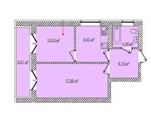 2-кімнатна 50 м² в ЖК Berlin House від забудовника, Харків