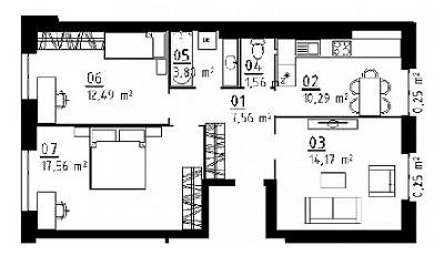 3-кімнатна 67.93 м² в ЖК Білий Шоколад.Center від 11 000 грн/м², с. Білогородка
