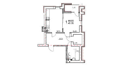 1-кімнатна 45.35 м² в ЖК Comfort Club від 25 000 грн/м², Київ