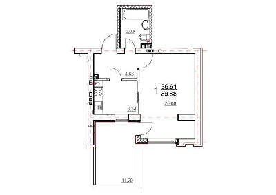 1-кімнатна 39.88 м² в ЖК Comfort Club від 25 000 грн/м², Київ